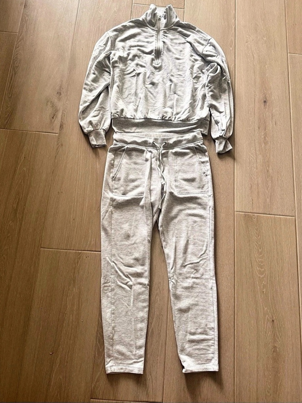 Lou & Grey Gray Half-Zip Jogger Set Size XS